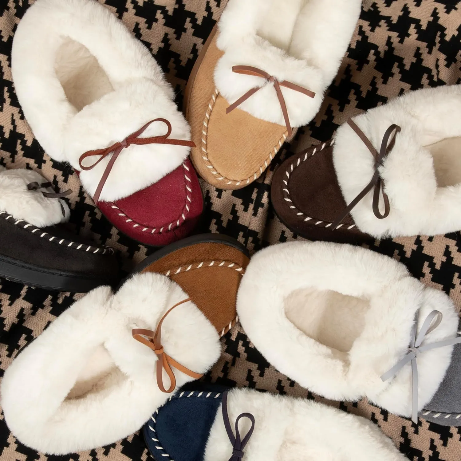 RockDove Women's Trapper Moc Fuzzy Plush Faux Fur Memory Foam Slipper