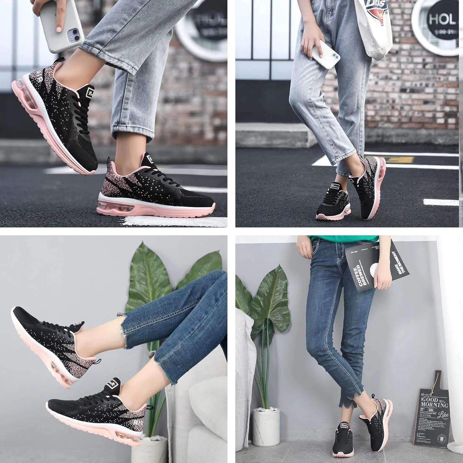 RomenSi Womens Tennis Athletic Running Shoes Fashion Sneakers Breathable Sports Gym Walking Shoes (US5.5-11)
