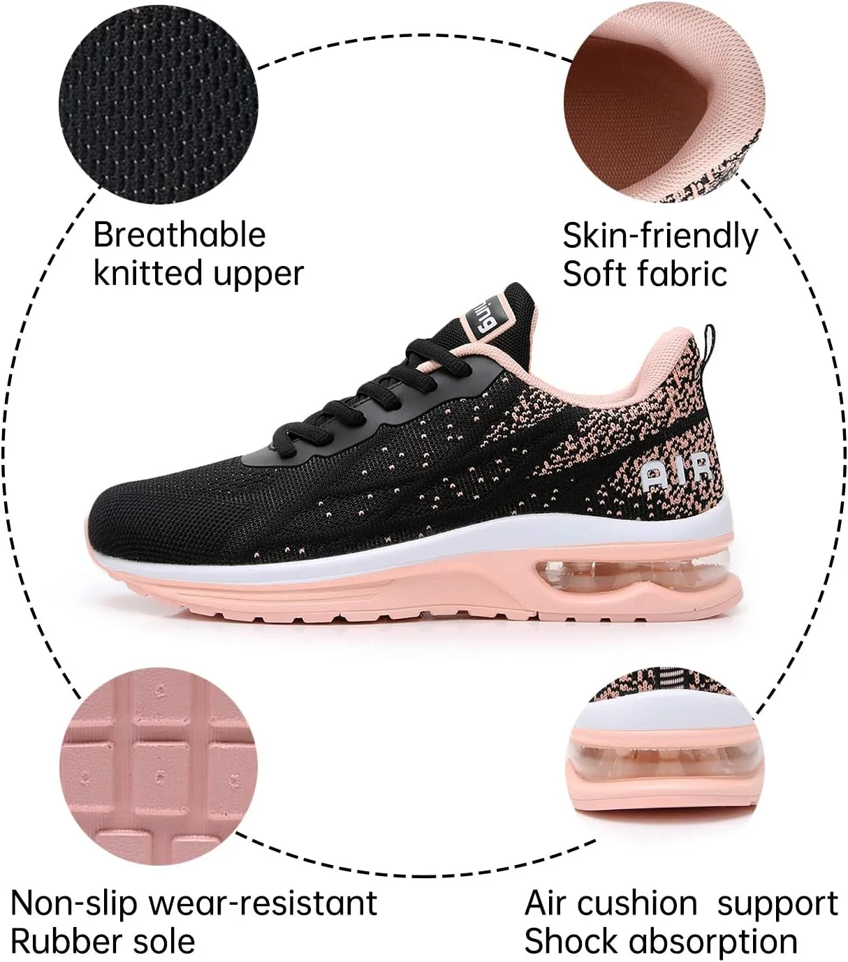 RomenSi Womens Tennis Athletic Running Shoes Fashion Sneakers Breathable Sports Gym Walking Shoes (US5.5-11)