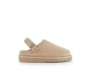 Ruby: Memory Foam Ankle Strap Faux Fur Slippers - Beige