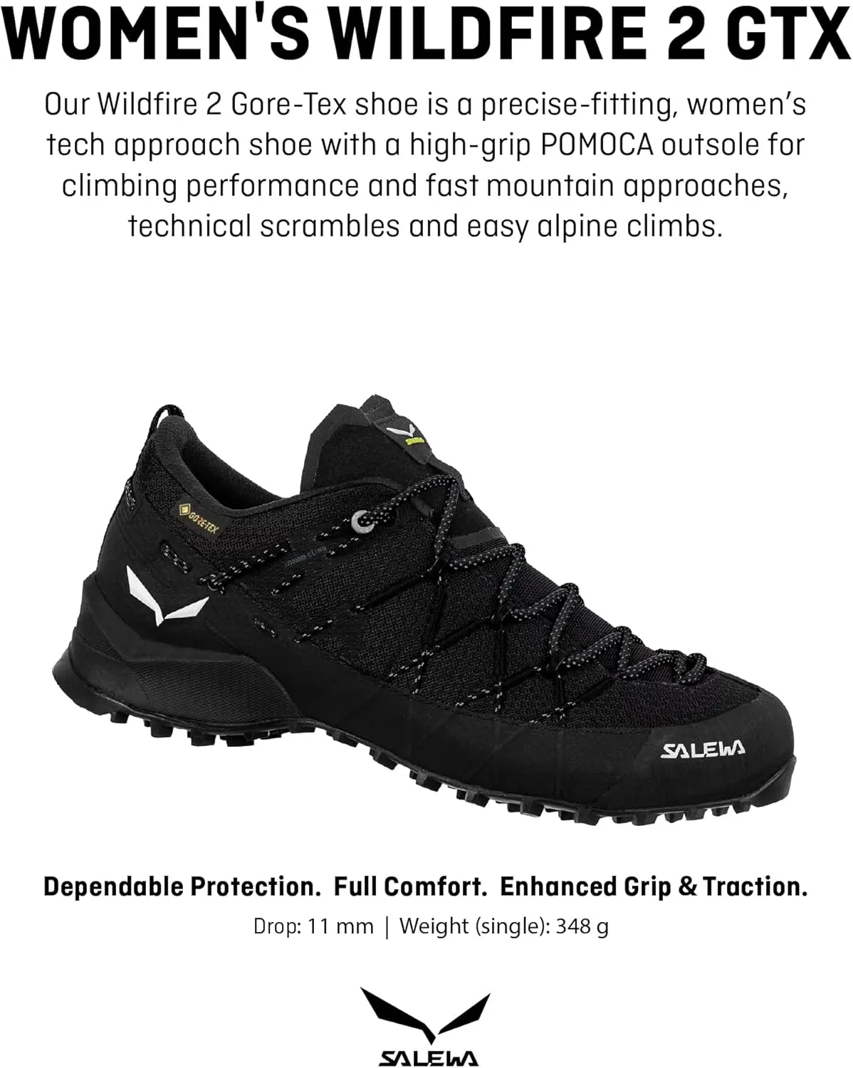 Salewa Women's Wildfire 2 GTX Shoe - GTX Waterproof Gore-Tex Trail Shoe for Hiking & Trekking