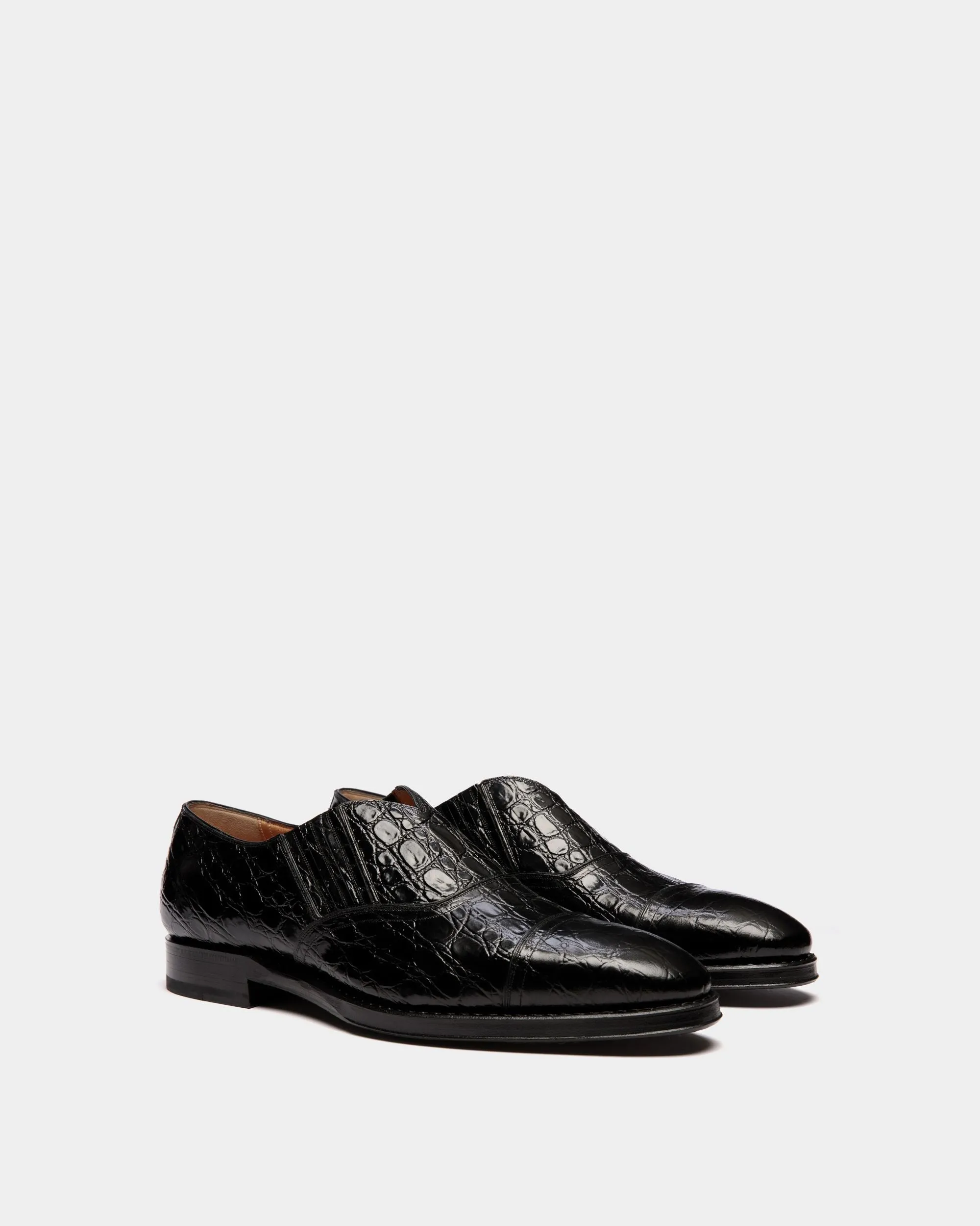 Scribe Loafer in Black Printed Leather