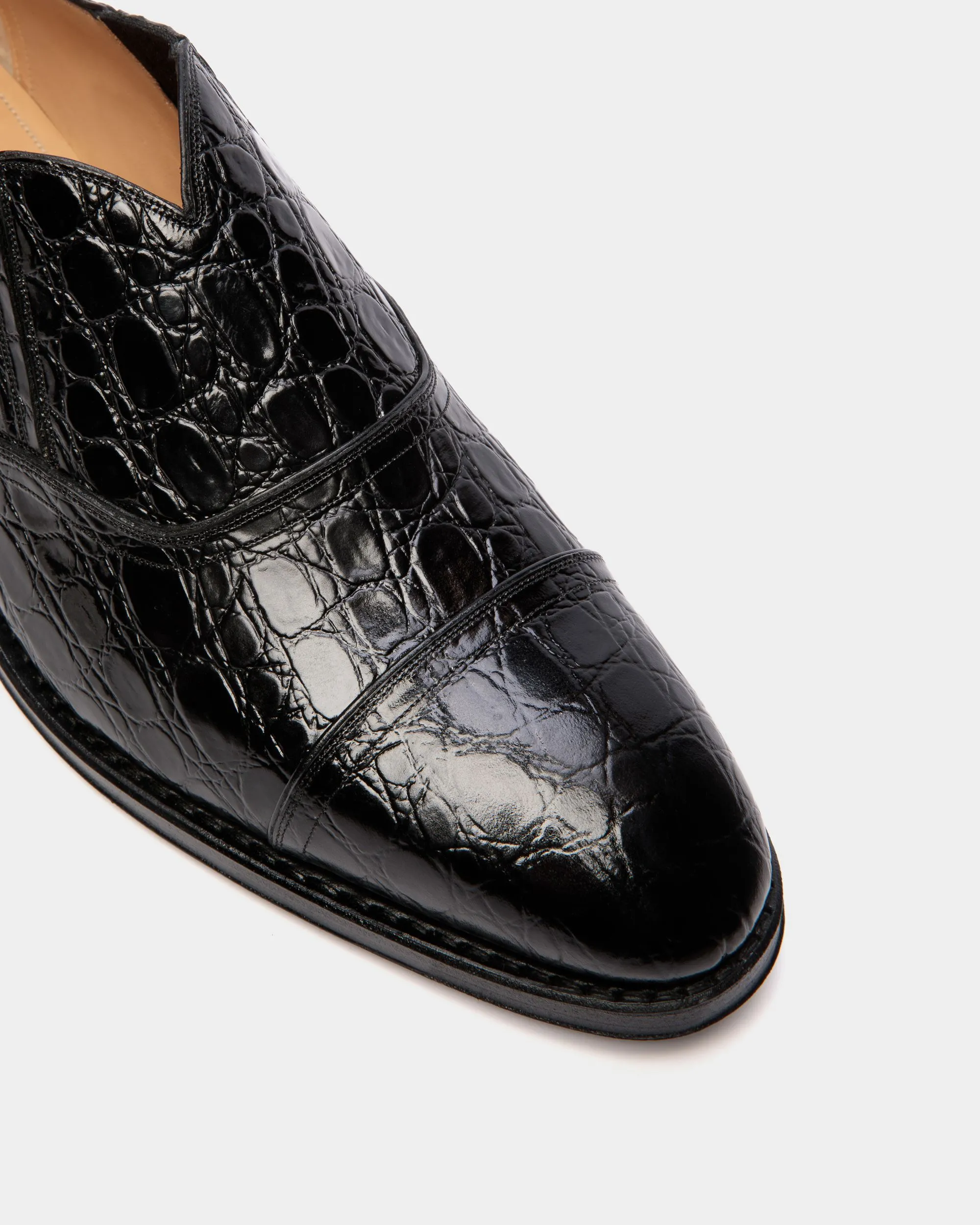 Scribe Loafer in Black Printed Leather
