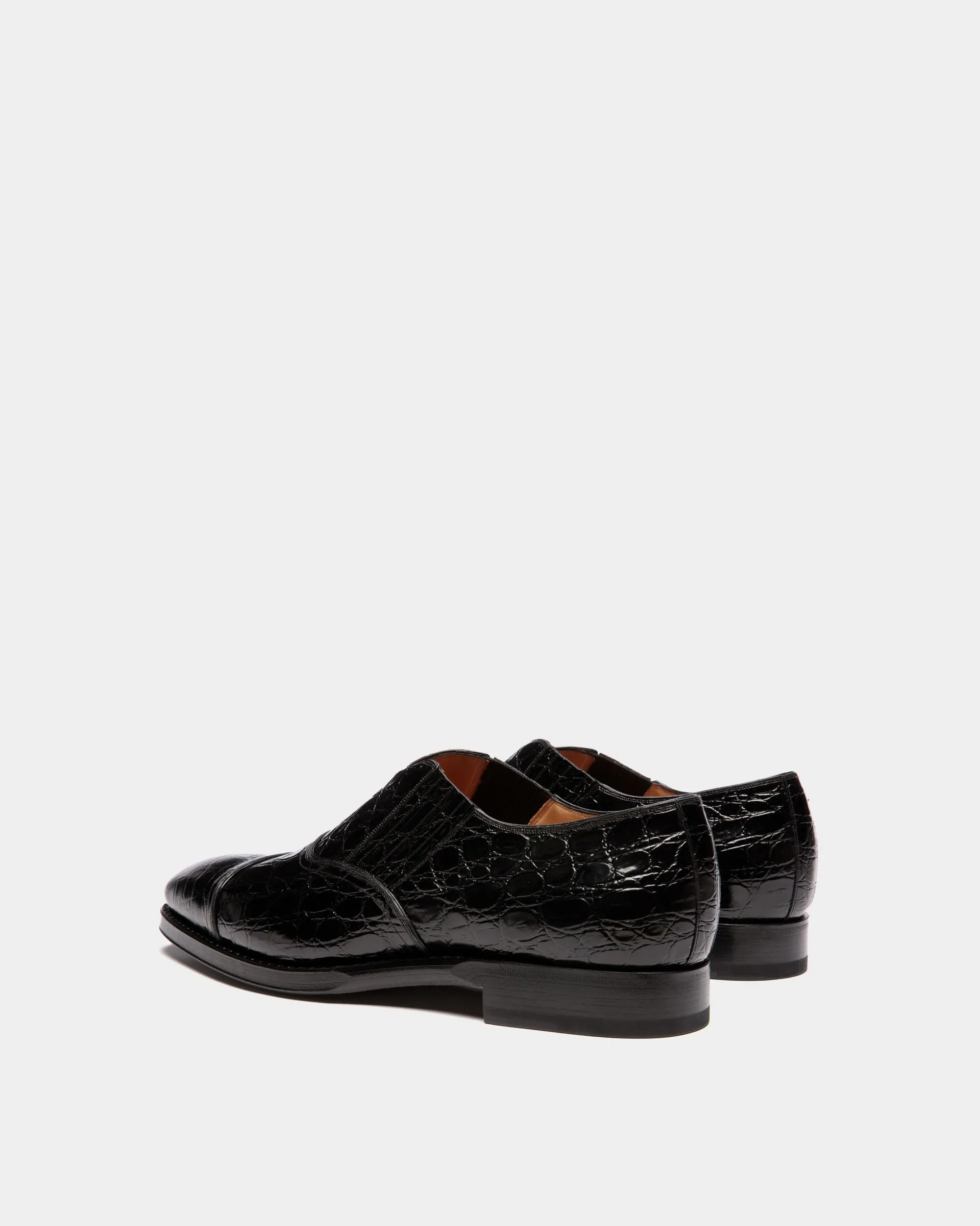 Scribe Loafer in Black Printed Leather