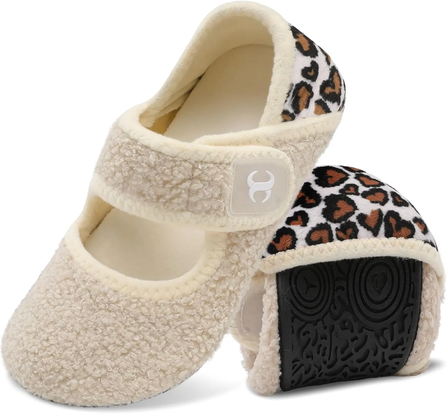 Scurtain Comfy House Slippers for Women Men Wide Diabetic Sock Slippers Soft Slip On Slippers Cozy Barefoot House Shoes