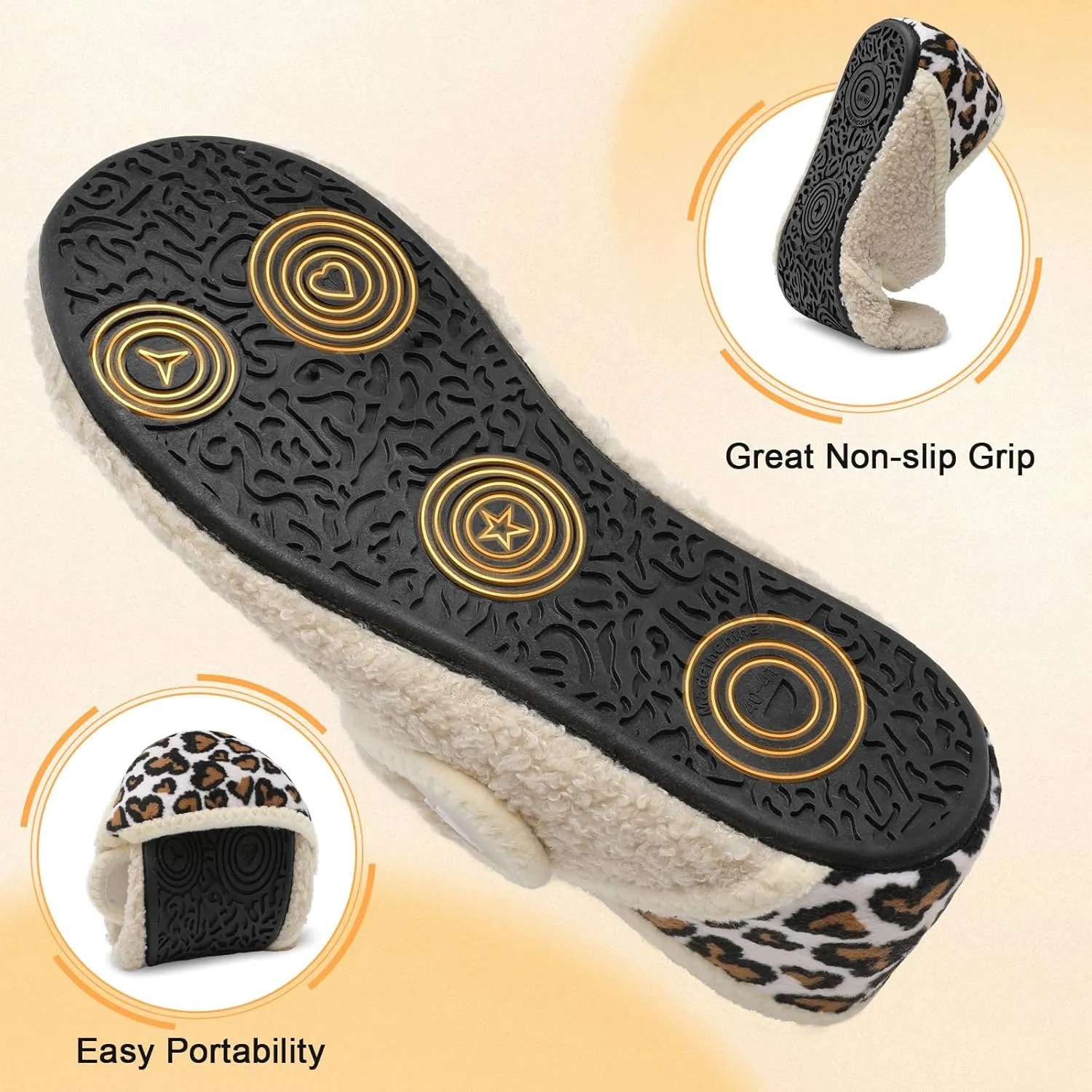 Scurtain Comfy House Slippers for Women Men Wide Diabetic Sock Slippers Soft Slip On Slippers Cozy Barefoot House Shoes
