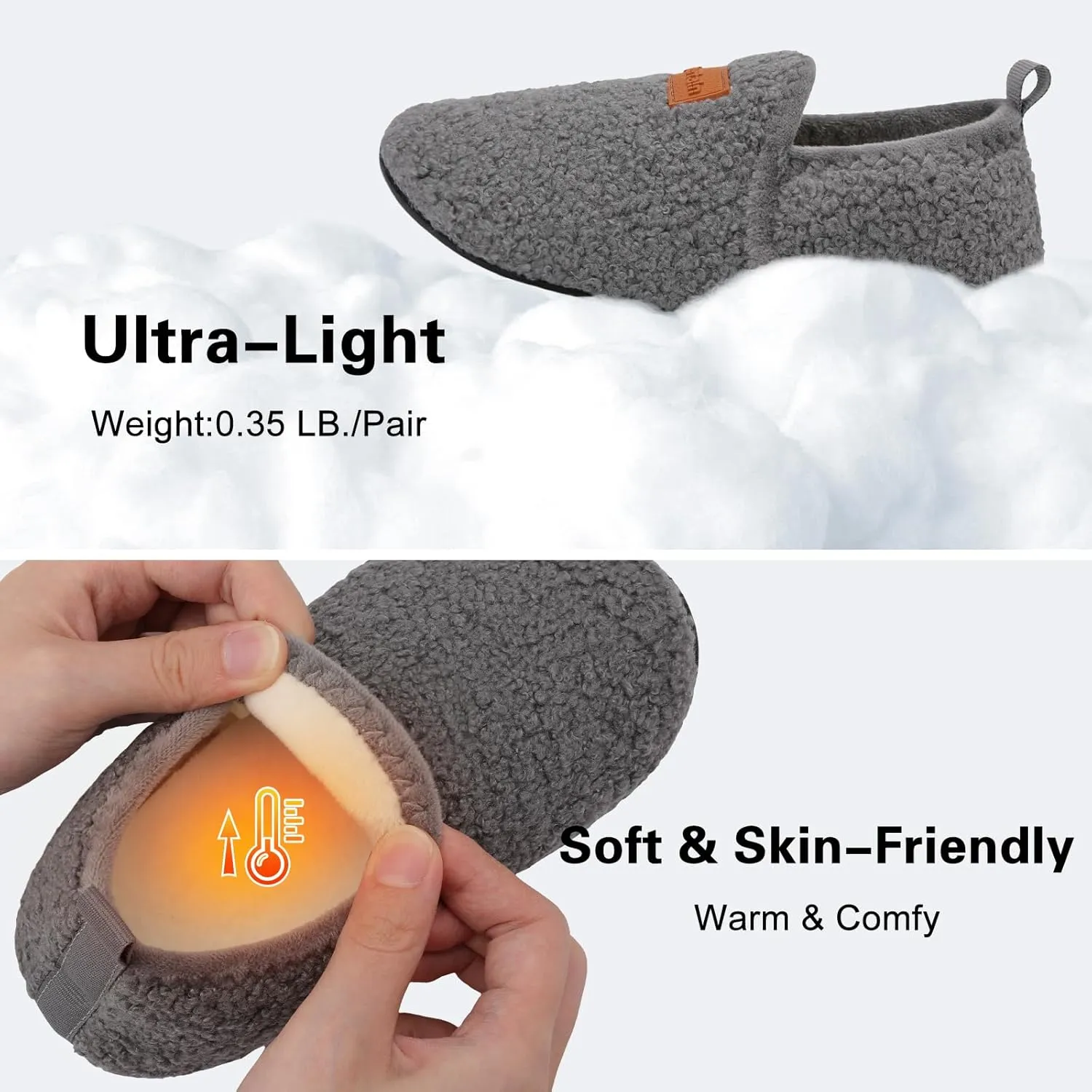 Scurtain Unisex Big Kids Little Kids Slippers Socks Artificial Woolen Slippers with Non-slip Rubber Sole for Big Boys Girls Little Boys Girls