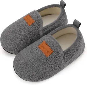 Scurtain Unisex Big Kids Little Kids Slippers Socks Artificial Woolen Slippers with Non-slip Rubber Sole for Big Boys Girls Little Boys Girls