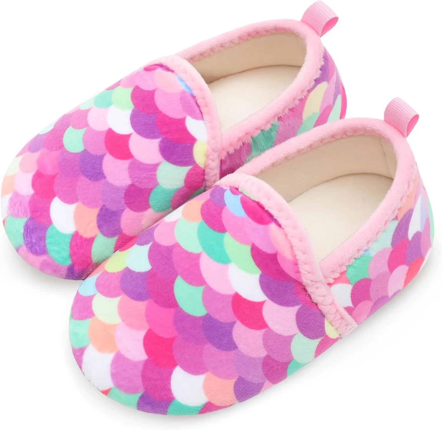 Scurtain Unisex Big Kids Little Kids Slippers Socks Artificial Woolen Slippers with Non-slip Rubber Sole for Big Boys Girls Little Boys Girls