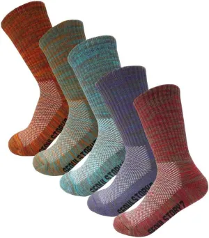 SEOULSTORY7 5Pack Women's Multi Performance Cushion Hiking/Outdoor Crew Socks Year Round