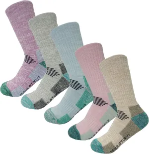 SEOULSTORY7 5Pack Women's Multi Performance Cushion Hiking/Outdoor Crew Socks Year Round