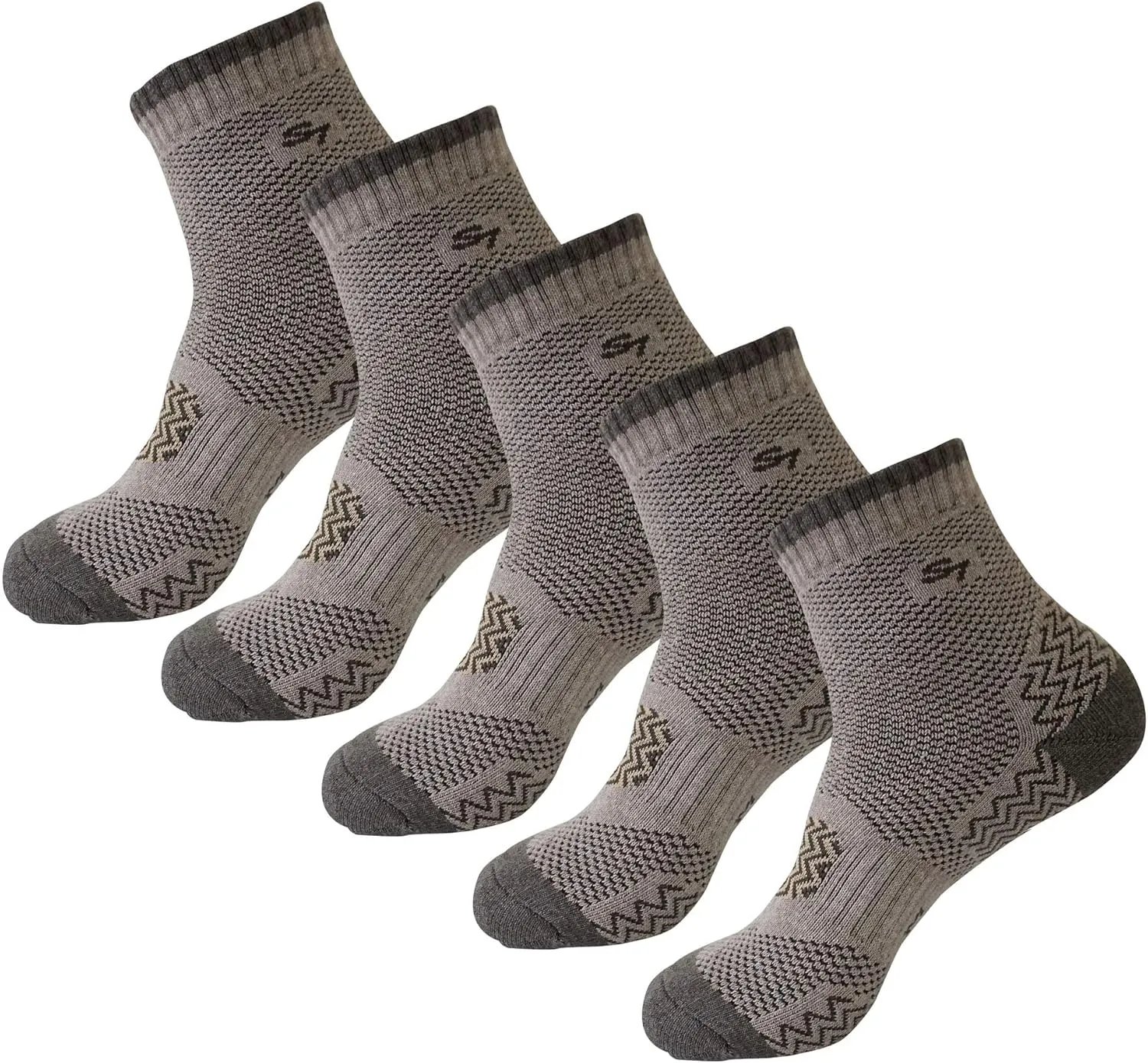 SEOULSTORY7 Men's Full Cushion Mid Quarter Ankle Length Hiking Socks