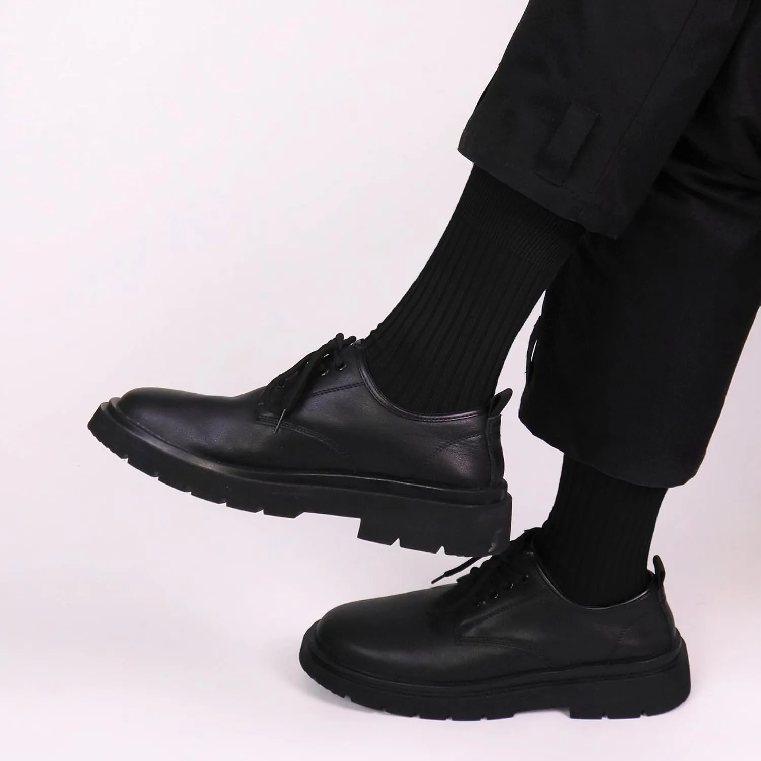 SERISIMPLE Men's Dress Socks - Bamboo Viscose Thin Ribbed Knit, Silky & Soft, Lightweight Business Crew Socks 5 Pairs
