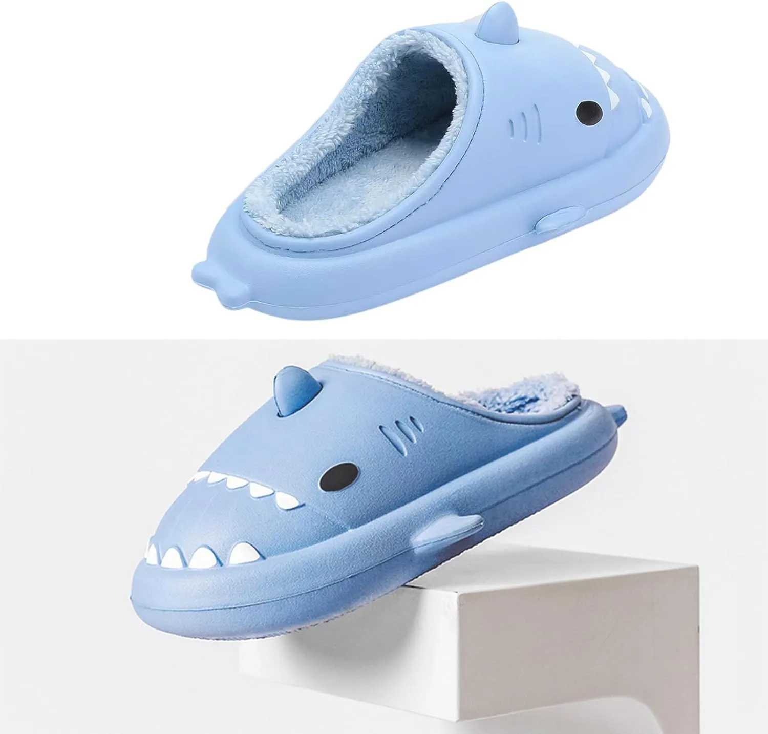 Shark Slippers For Women Men Cozy Funny Fuzzy Slippers For Women Bedroom Slippers House Shoes Slippers Cute Animal Non Slip Warm Slippers For Fall and Winter Indoor Outdoor