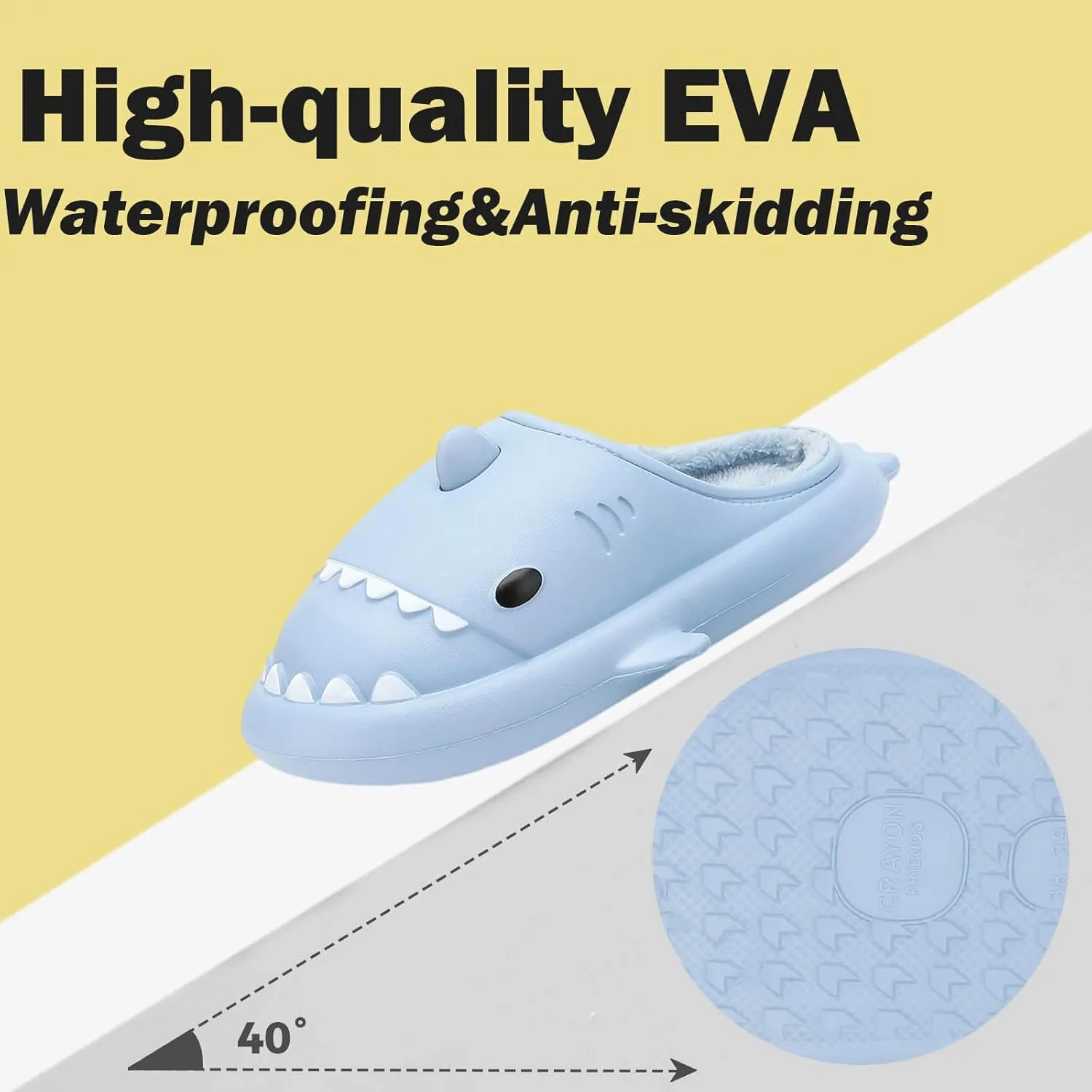 Shark Slippers For Women Men Cozy Funny Fuzzy Slippers For Women Bedroom Slippers House Shoes Slippers Cute Animal Non Slip Warm Slippers For Fall and Winter Indoor Outdoor