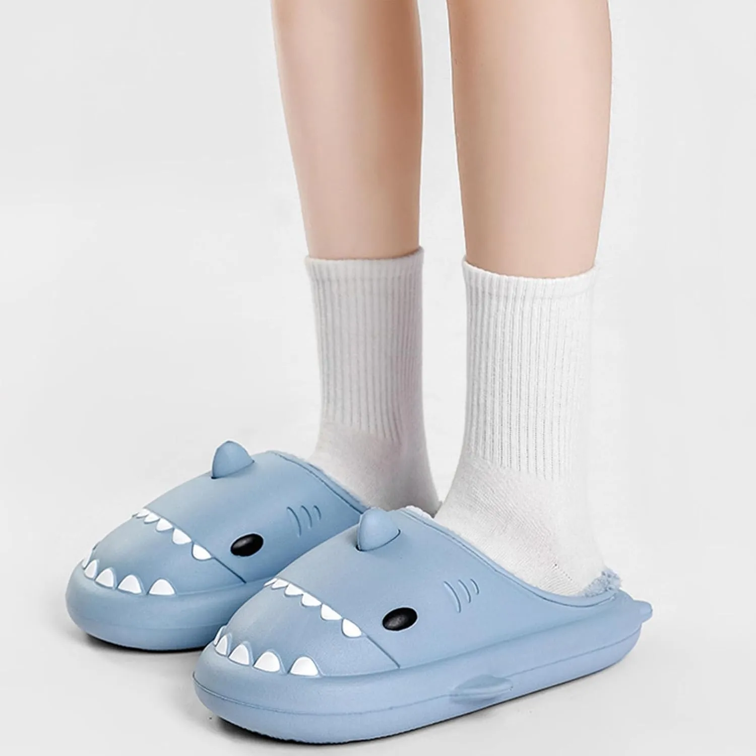 Shark Slippers For Women Men Cozy Funny Fuzzy Slippers For Women Bedroom Slippers House Shoes Slippers Cute Animal Non Slip Warm Slippers For Fall and Winter Indoor Outdoor