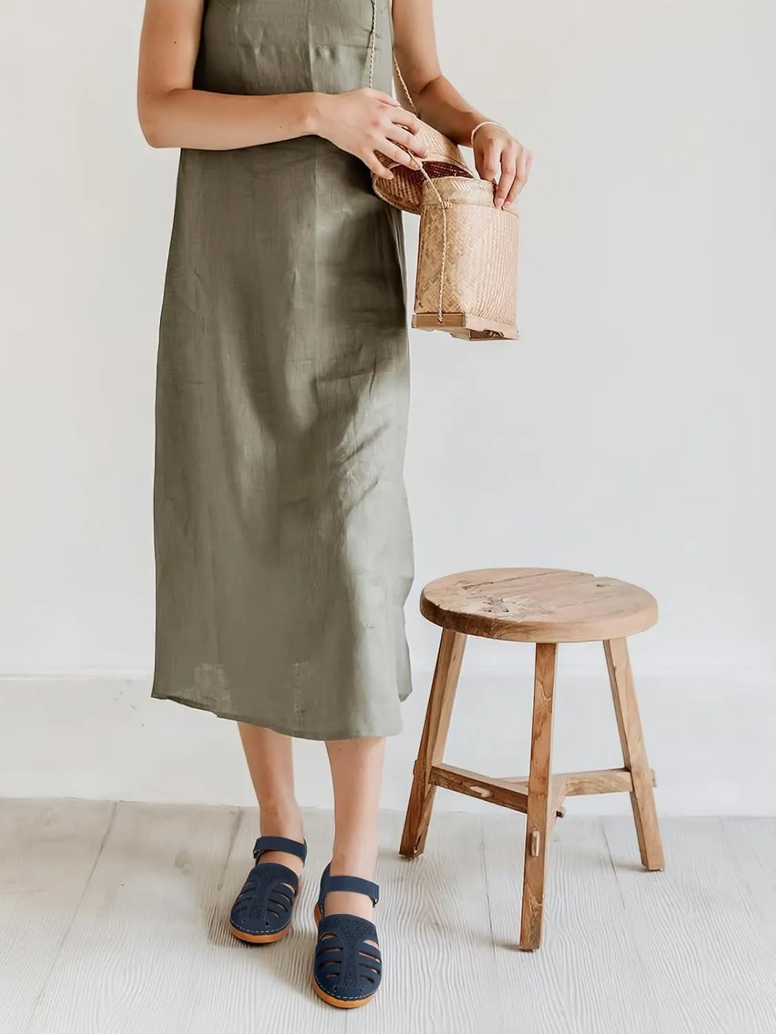 SHIBEVER Closed Toe Sandals Women: Summer Dressy Wedge Sandal - Fisherman Comfortable Hollow Out Sandals