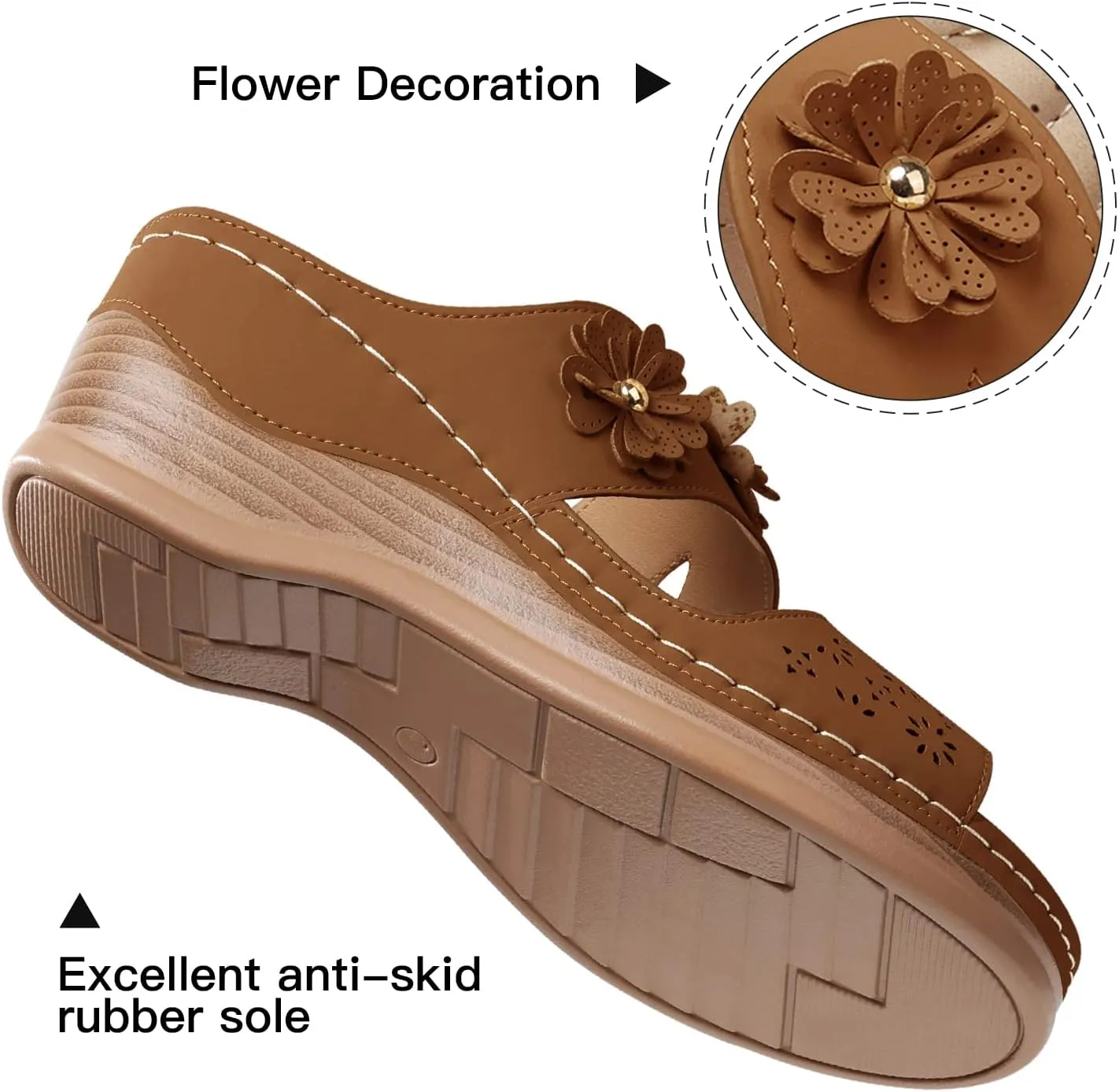 SHIBEVER Wedge Sandals for Dressy Women Platform Summer Womens Low Heels Arch Support Sandal