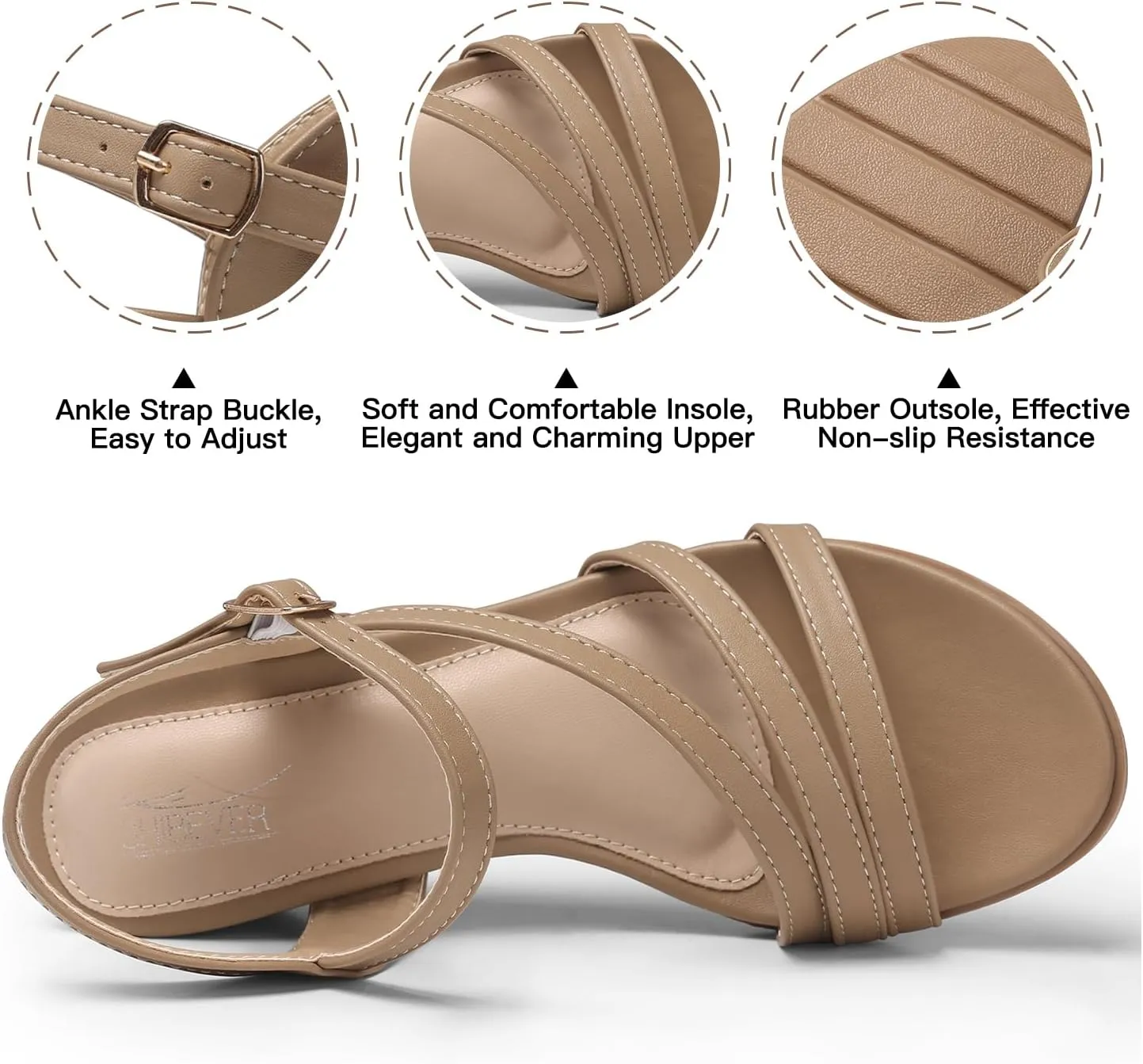 SHIBEVER Wedge Sandals for Women Dressy: Summer Low Wedges Womens Comfortable Open Toe Sandal