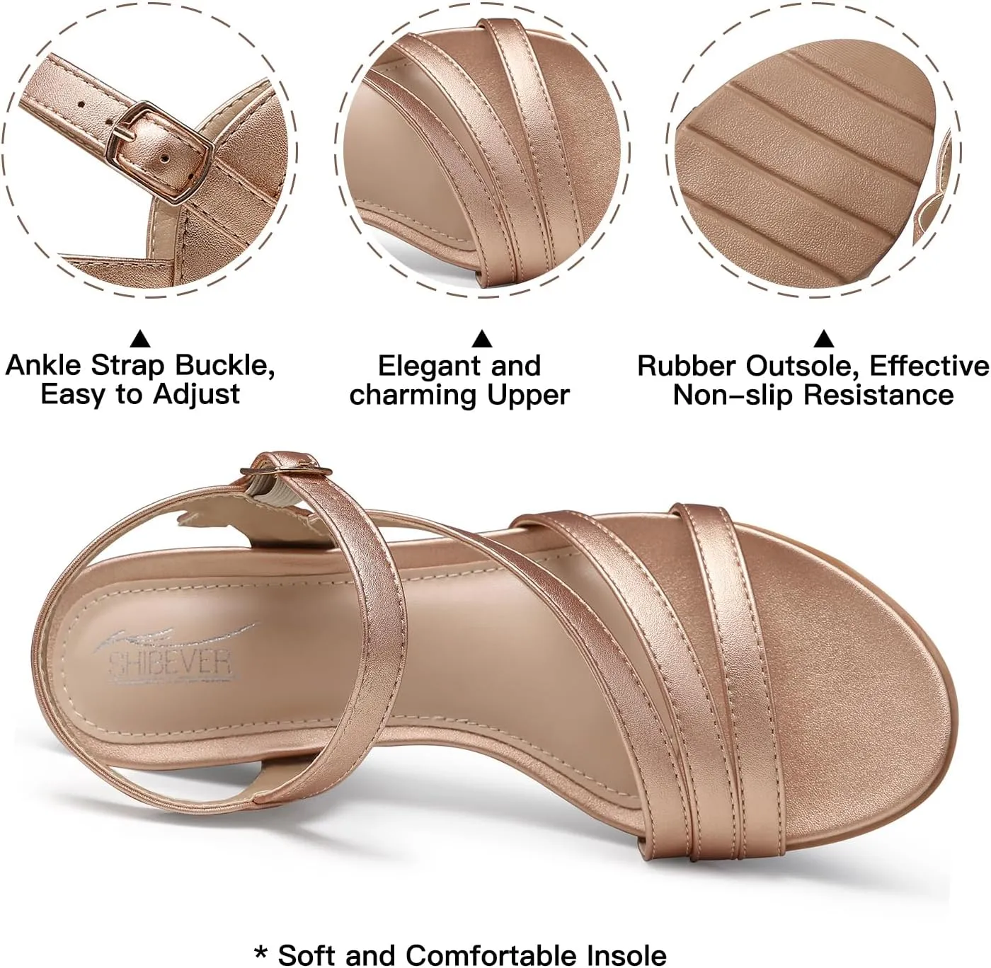SHIBEVER Wedge Sandals for Women Dressy: Summer Low Wedges Womens Comfortable Open Toe Sandal