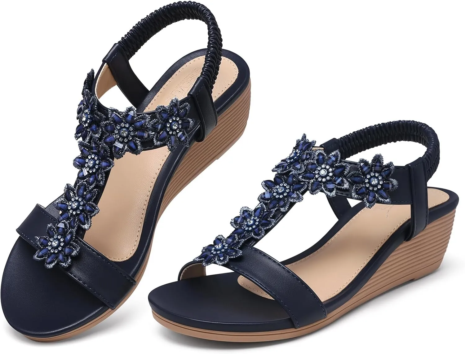 SHIBEVER Wedge Sandals for Women Dressy: Summer Platform Comfortable Low Wedges Womens Sandal