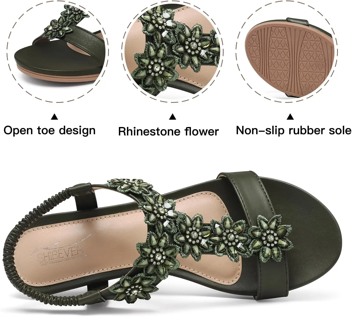 SHIBEVER Wedge Sandals for Women Dressy: Summer Platform Comfortable Low Wedges Womens Sandal