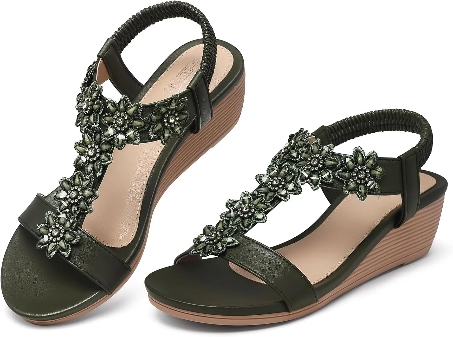SHIBEVER Wedge Sandals for Women Dressy: Summer Platform Comfortable Low Wedges Womens Sandal