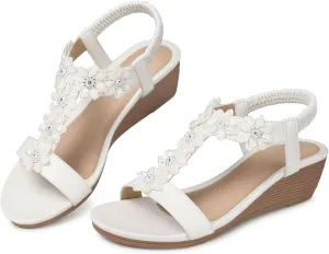 SHIBEVER Wedge Sandals for Women Dressy: Summer Platform Comfortable Low Wedges Womens Sandal