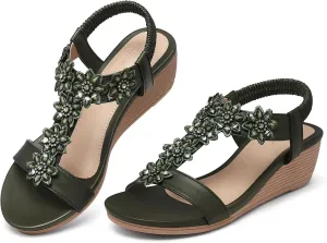 SHIBEVER Wedge Sandals for Women Dressy: Summer Platform Comfortable Low Wedges Womens Sandal