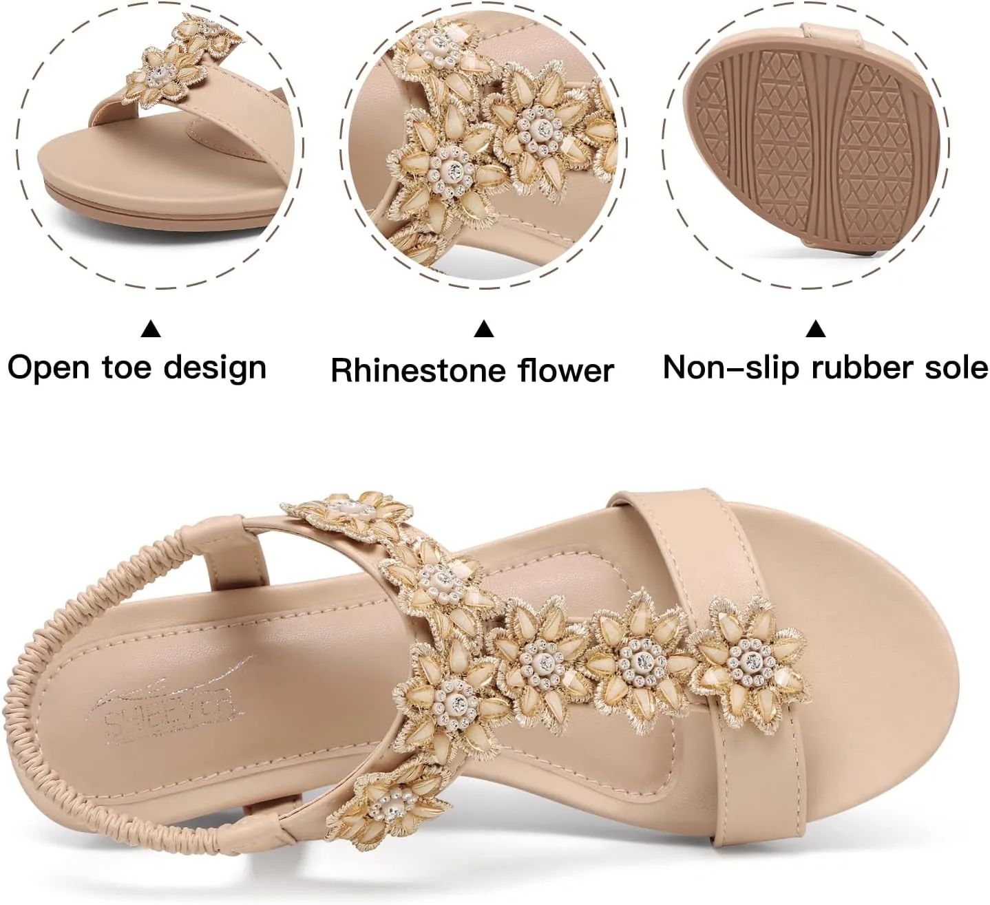 SHIBEVER Wedge Sandals for Women Dressy: Summer Platform Comfortable Low Wedges Womens Sandal