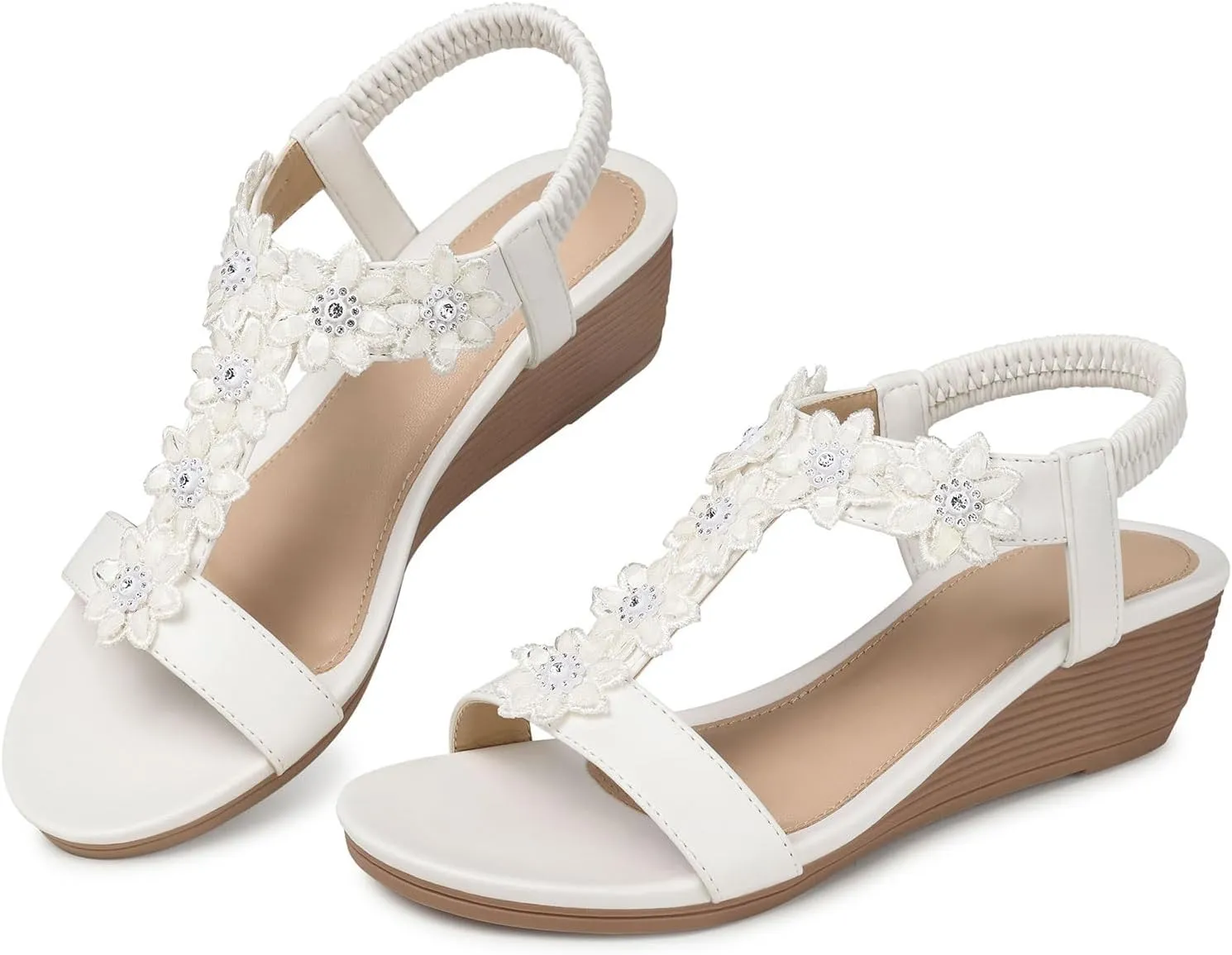 SHIBEVER Wedge Sandals for Women Dressy: Summer Platform Comfortable Low Wedges Womens Sandal