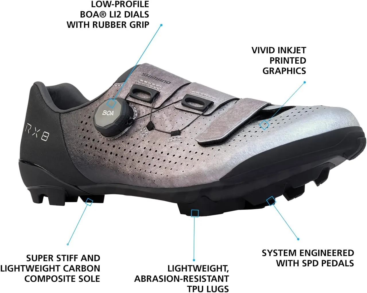 SHIMANO SH-RX801 Men’s Ultralight High Performance Gravel Racing Shoe