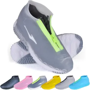 Shoe Covers Waterproof Reusable Foldable Not-Slip Rain Shoe Covers with Zipper,Shoe Protectors Overshoes Rain Galoshes for Kids Men and Women