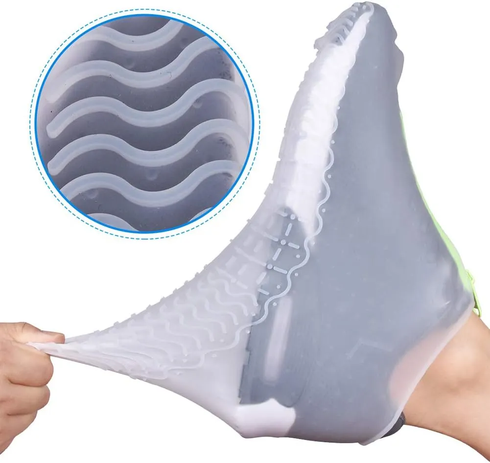 Shoe Covers Waterproof Reusable Foldable Not-Slip Rain Shoe Covers with Zipper,Shoe Protectors Overshoes Rain Galoshes for Kids Men and Women
