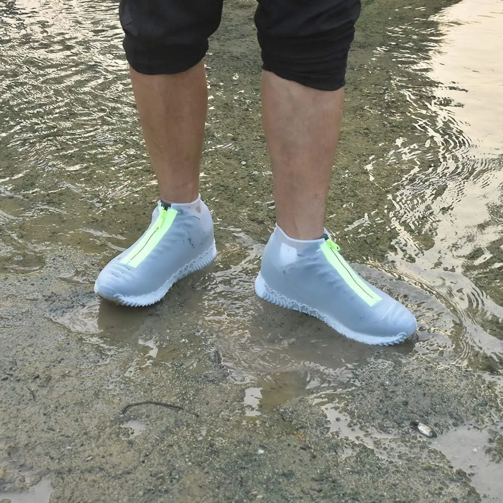 Shoe Covers Waterproof Reusable Foldable Not-Slip Rain Shoe Covers with Zipper,Shoe Protectors Overshoes Rain Galoshes for Kids Men and Women