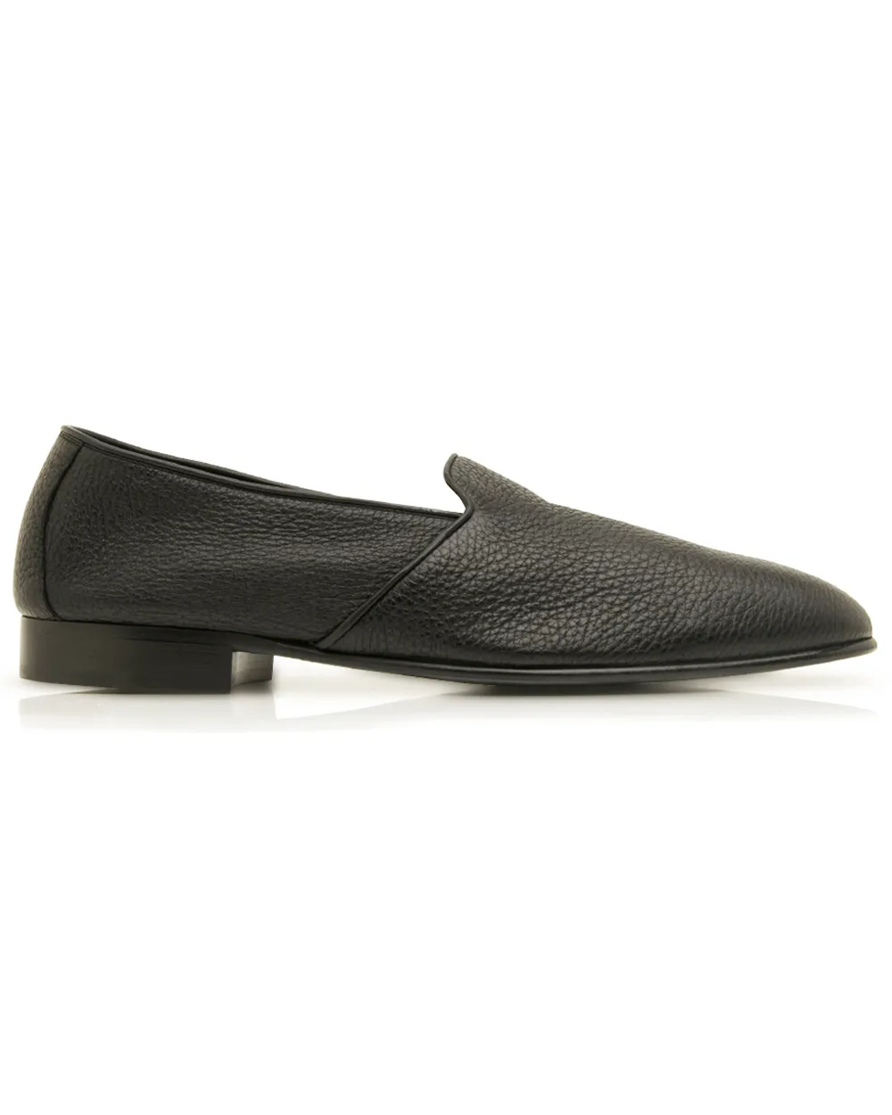 Shore Deerskin Loafer in Black