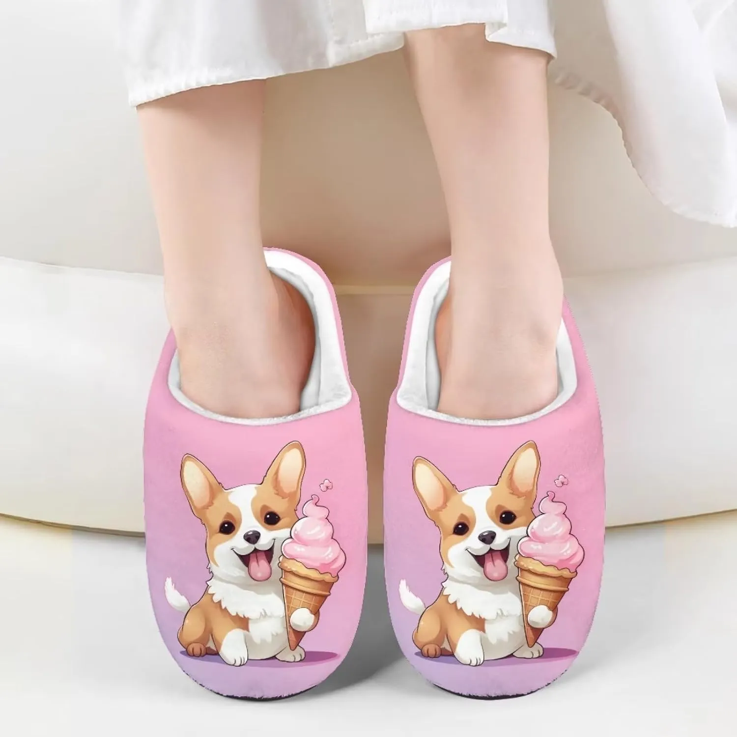 Showudesigns Slippers for Boys Fluffy House Shoes for Girls 9-14.5 Kids Slipper