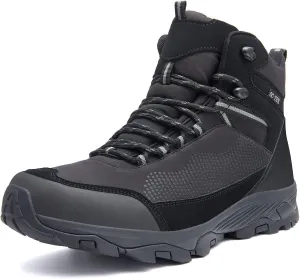 SILENTCARE Men's Hiking Boots Waterproof Non-Slip Mid Ankle Lightweight Outdoor Trekking Backpacking Work Mountaineering Trails Shoes