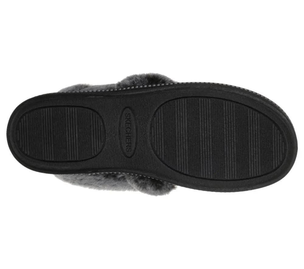 SKECHERS LADIES SLIPPER COSY CAMPFIRE-BLACK