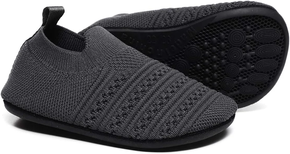 SLEVEL Comfort Toddler Slippers Lightweight Little Kids Indoor Non Slip Grip Around The House Home Shoes for Boys Girls