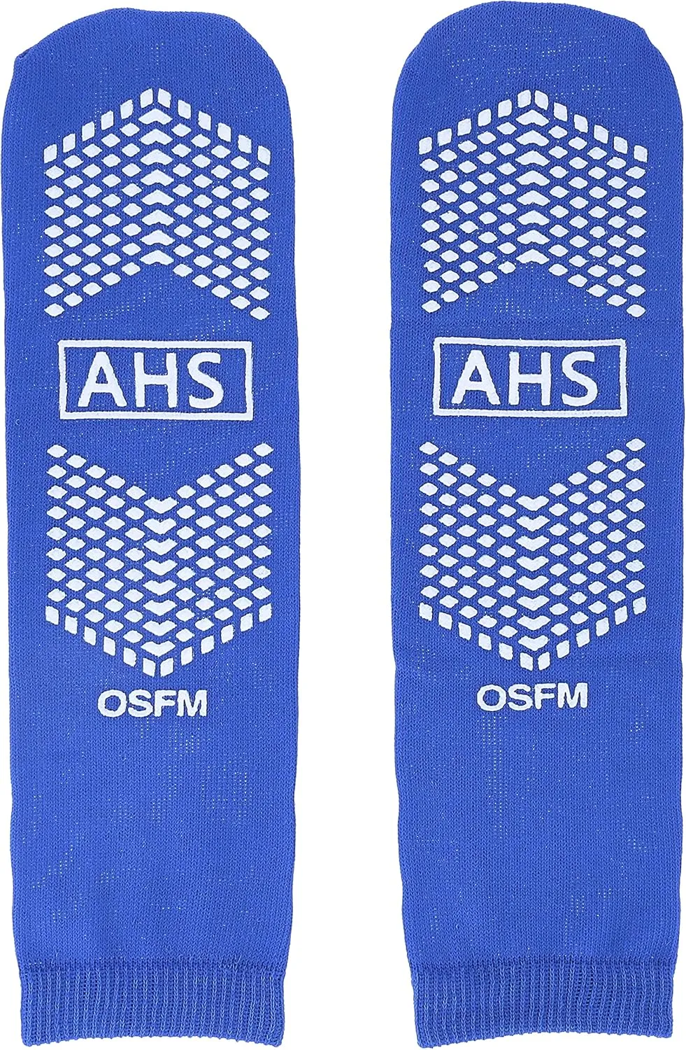 Slipper Socks – Blue, 1 Size Fits Most, Polyester-Spandex Knit Grip Socks with Elastic Cuff | Pack of 6