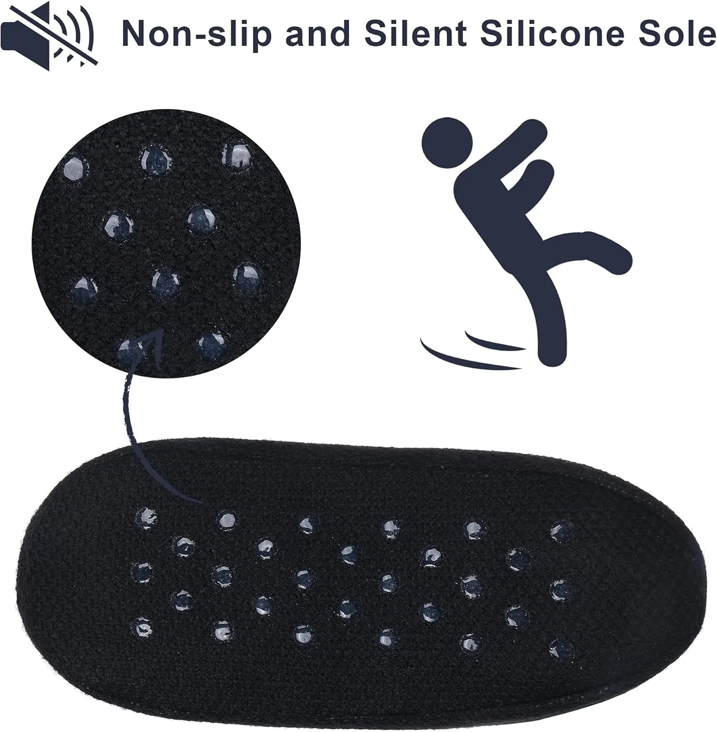 Slipper Socks for Women With Grippers-Winter Non Slip Fuzzy Soft Cozy Knit Fleece-Lined Indoor Socks Wine&Coffee