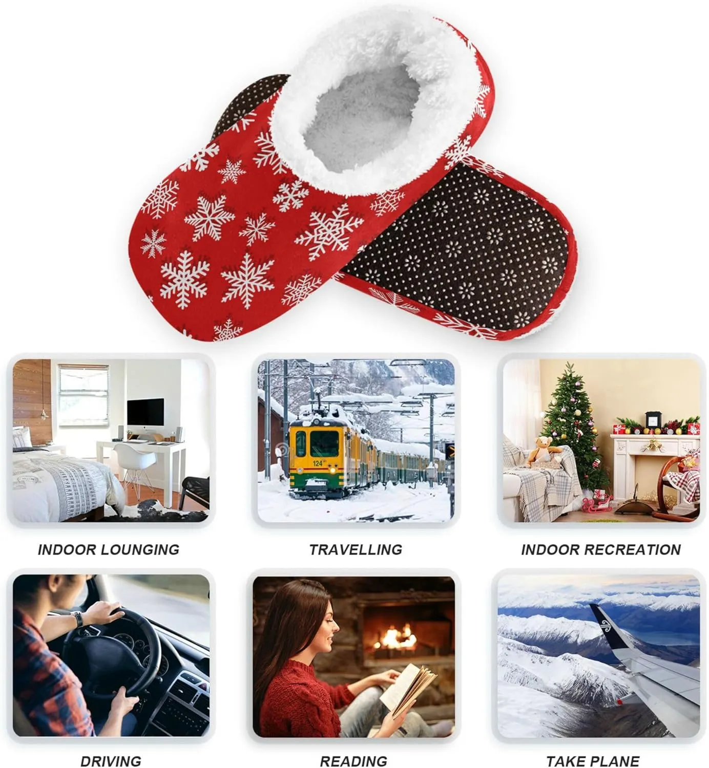 Slippers for Women Men, Fuzzy Memory Foam Slippers Shoes Winter Indoor Home Bedroom Spa Travel