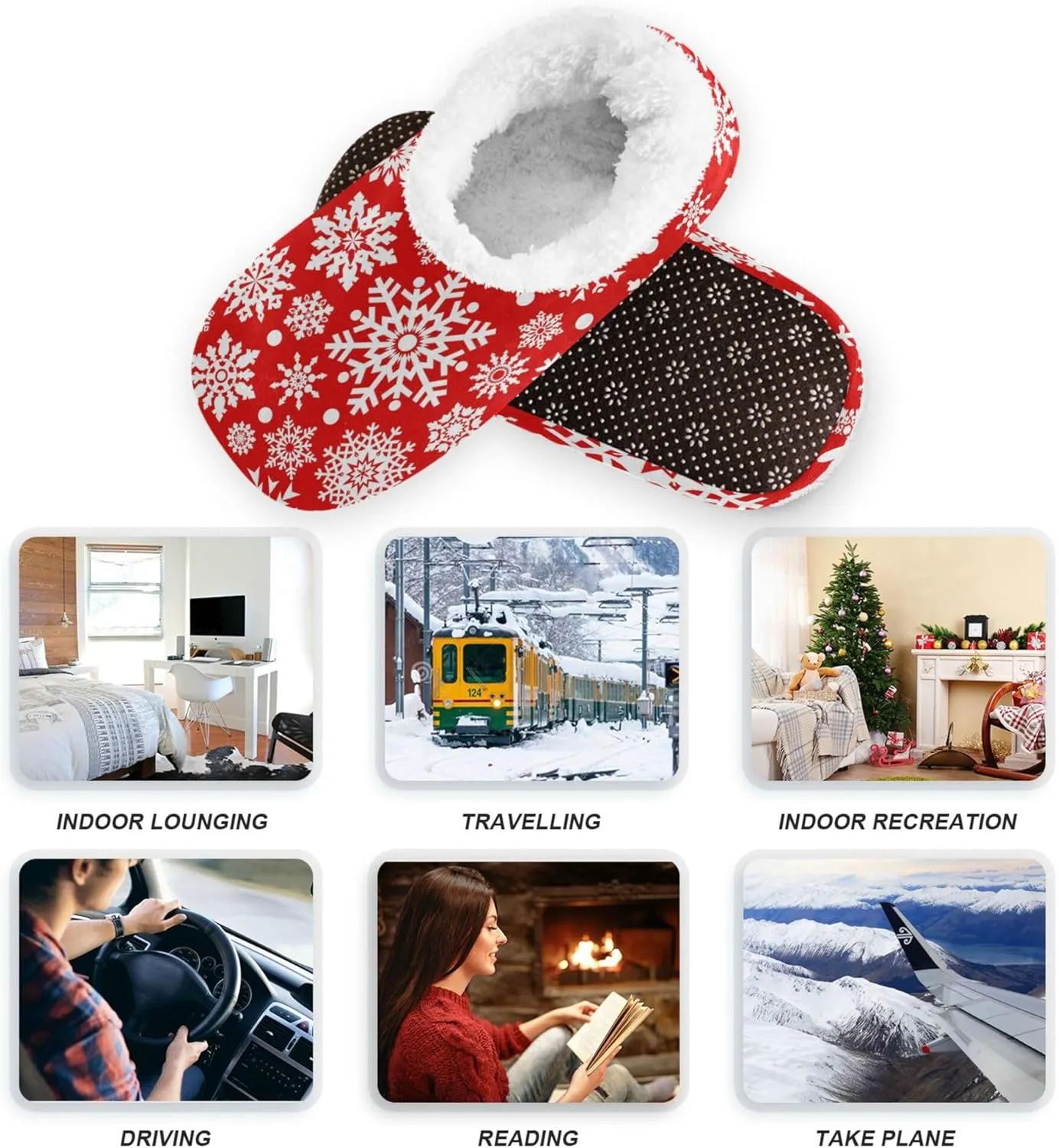 Slippers for Women Men, Fuzzy Memory Foam Slippers Shoes Winter Indoor Home Bedroom Spa Travel