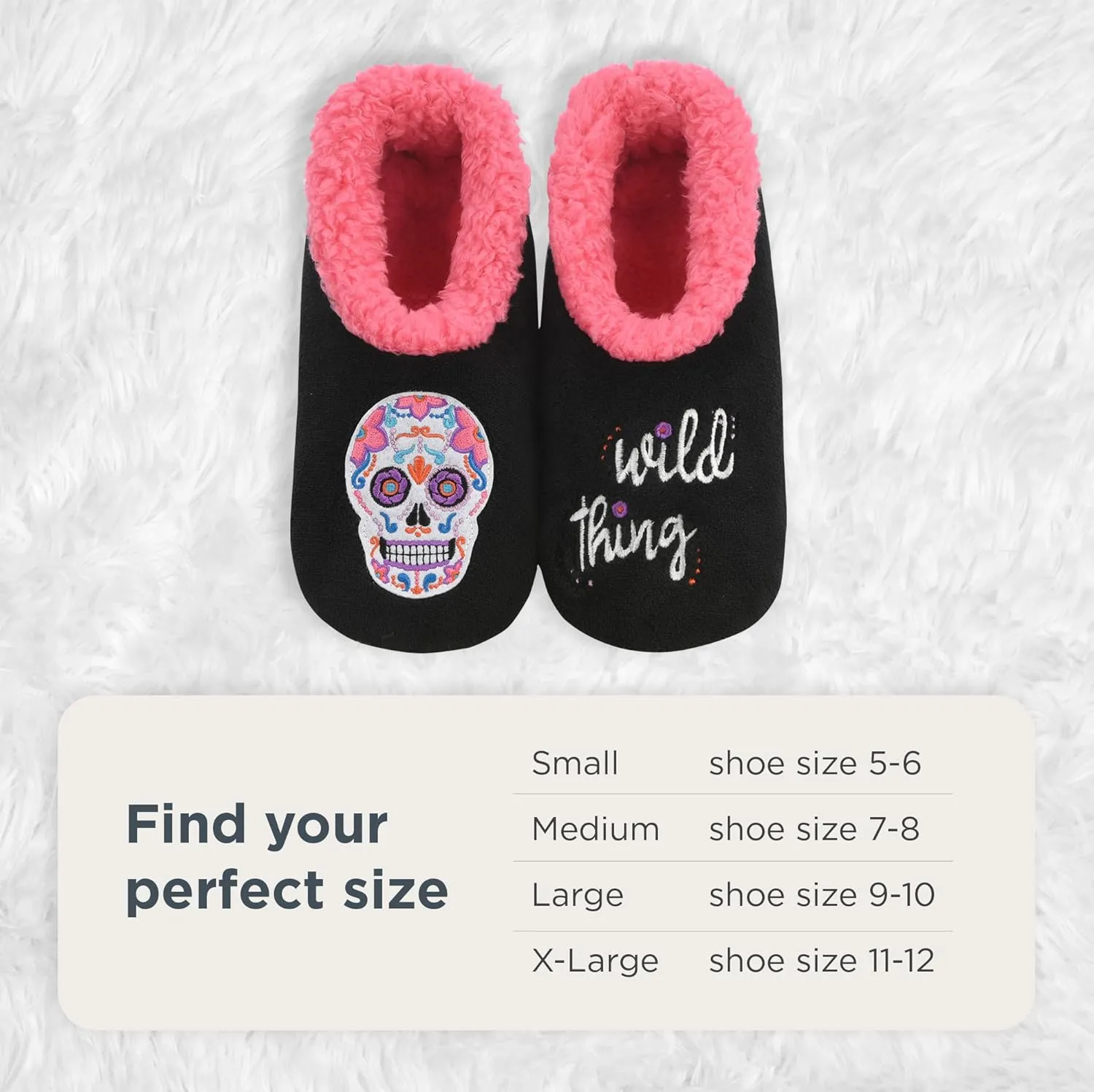 Snoozies Pairable Slipper Socks - Funny House Slippers for Women, Non-Slip Fuzzy Slipper Socks