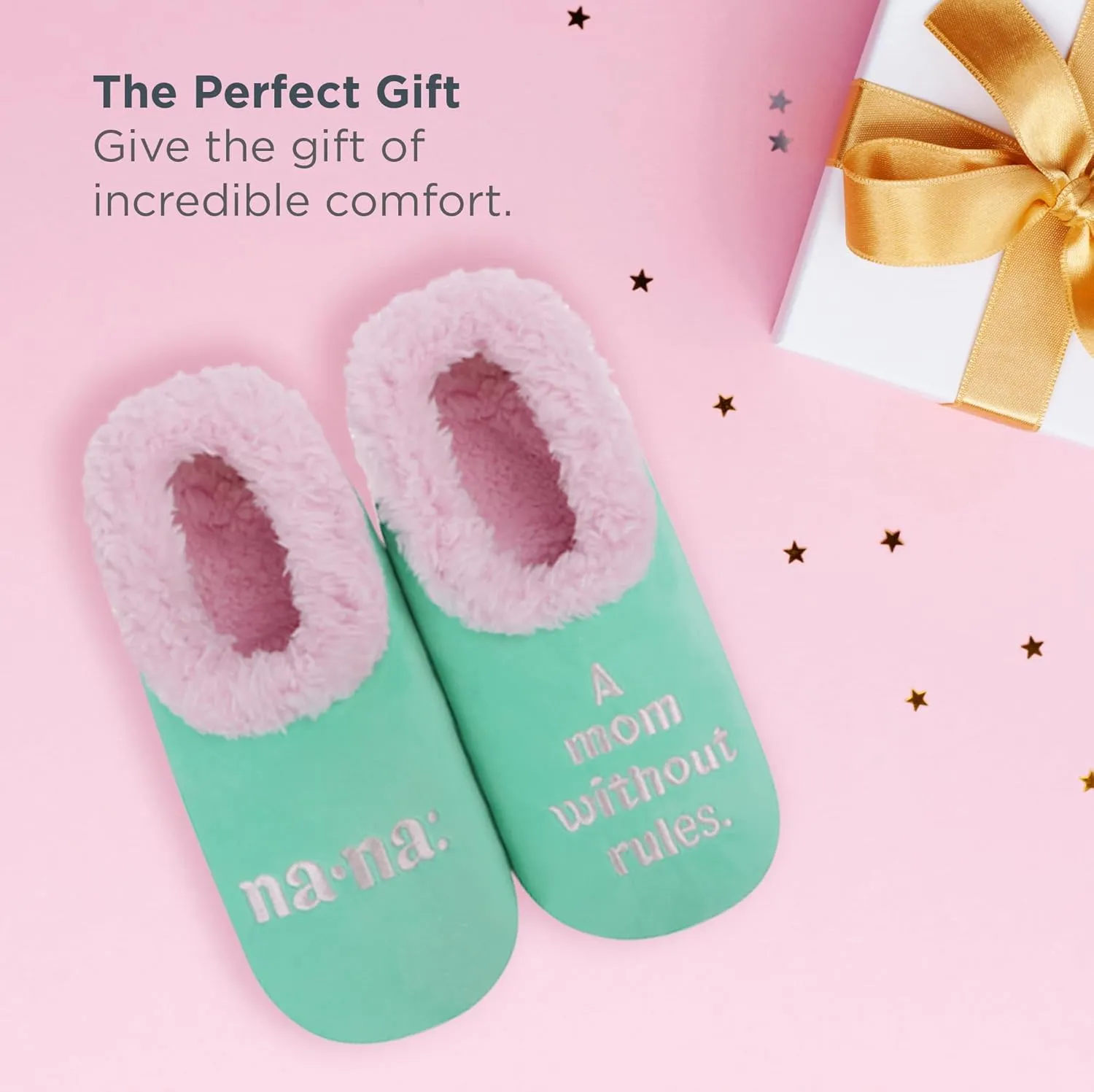 Snoozies Pairable Slipper Socks - Funny House Slippers for Women, Non-Slip Fuzzy Slipper Socks