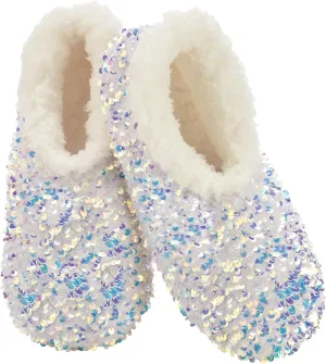 Snoozies Womens Slipper Socks - Cozy Slippers for Women - Fuzzy House Slippers for Indoor Use - Non Slip Socks - Womens Sequin Glam