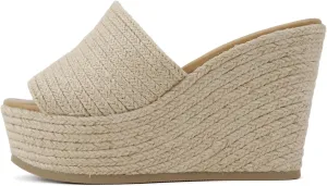 Soda “Bounty” ~ Women Round Toe Single Band Slip-On Espadrille Wedge Sandal