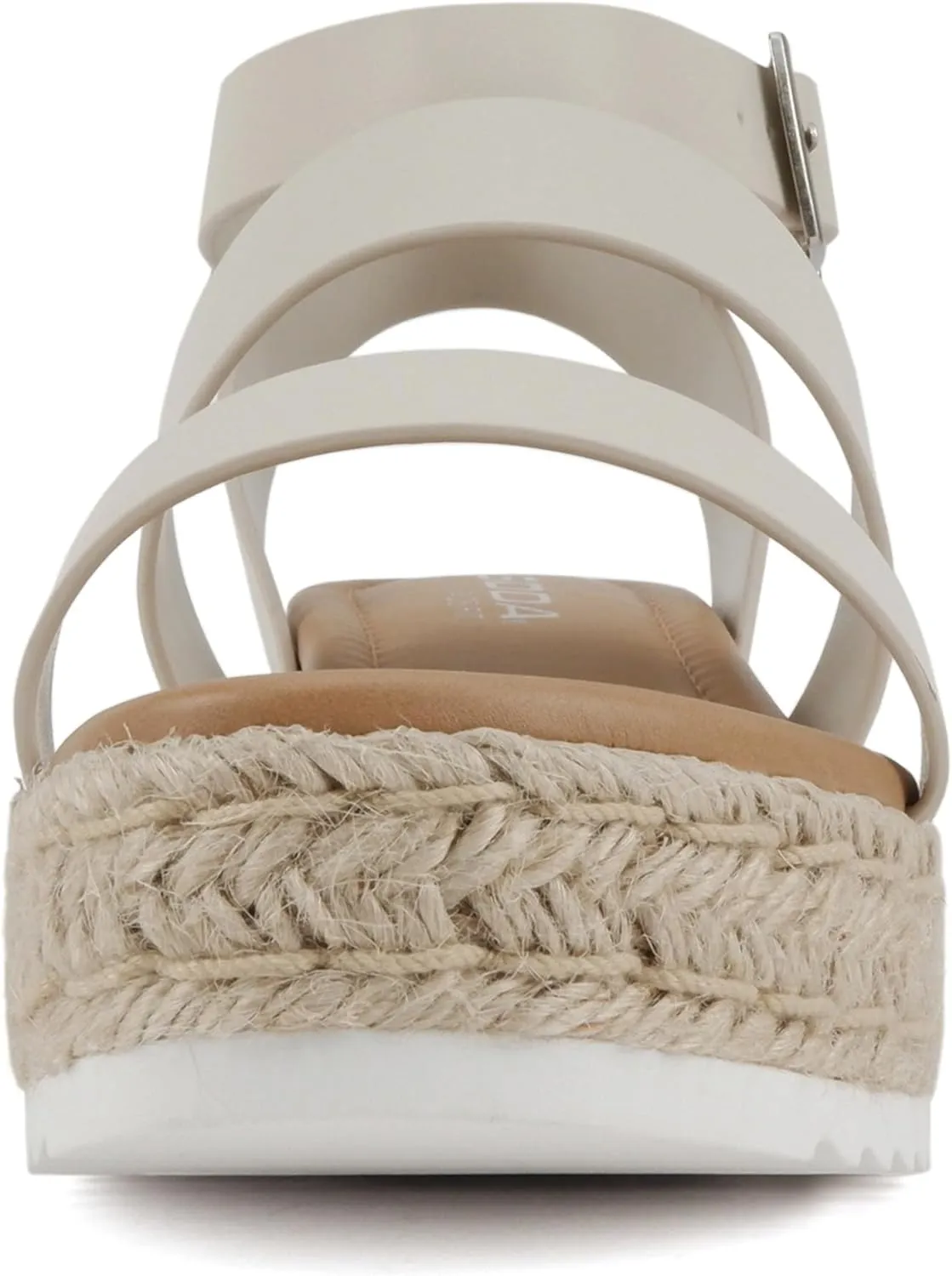 Soda Top Shoe Bryce Open Toe Buckle Ankle Strap Espadrilles Flatform Wedge Casual Sandal