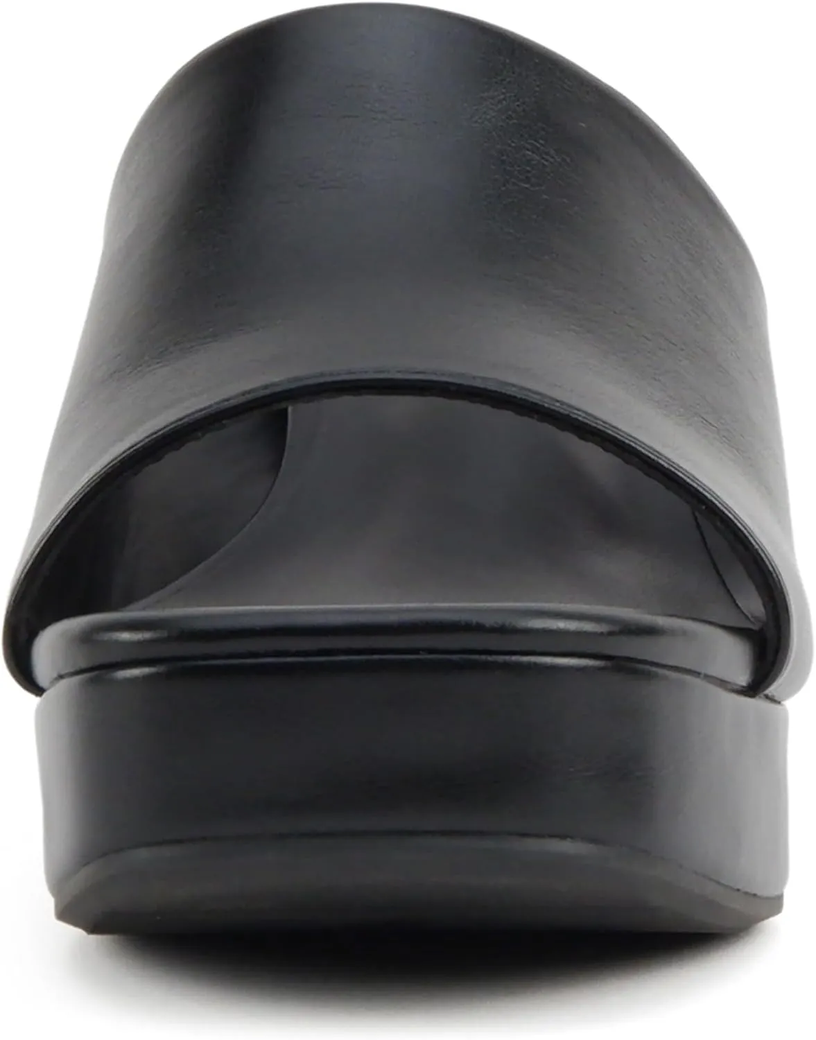 Soda “Zafer” ~ Women Square Toe Single Band Upper Medium Heel Platform Slide Sandal